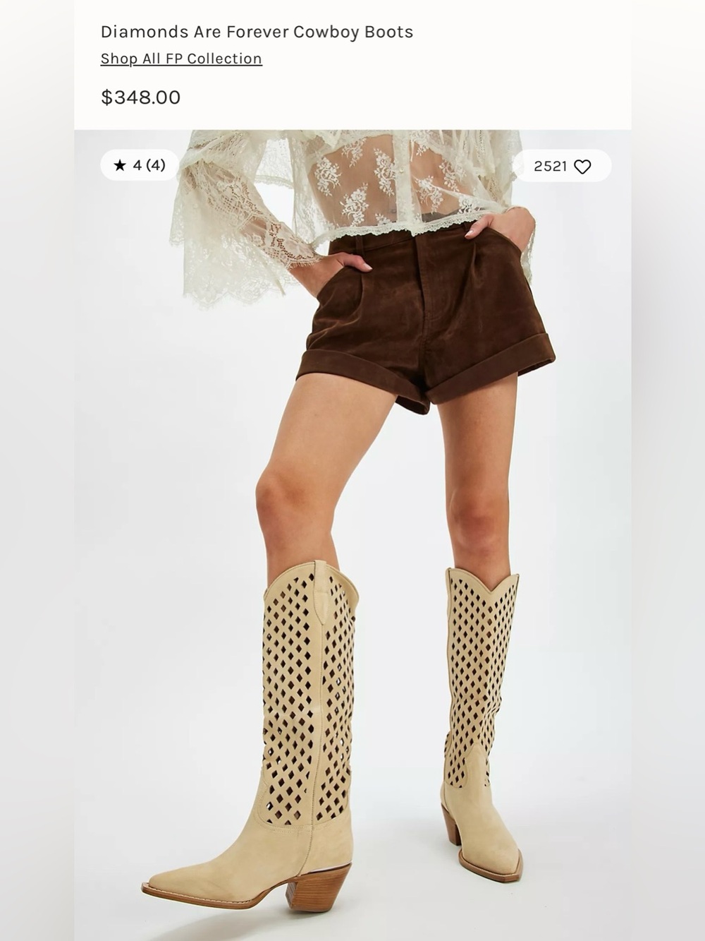 FREE PEOPLE Diamonds Are Forever Cowboy Boots EU 9 /8-8,5 US